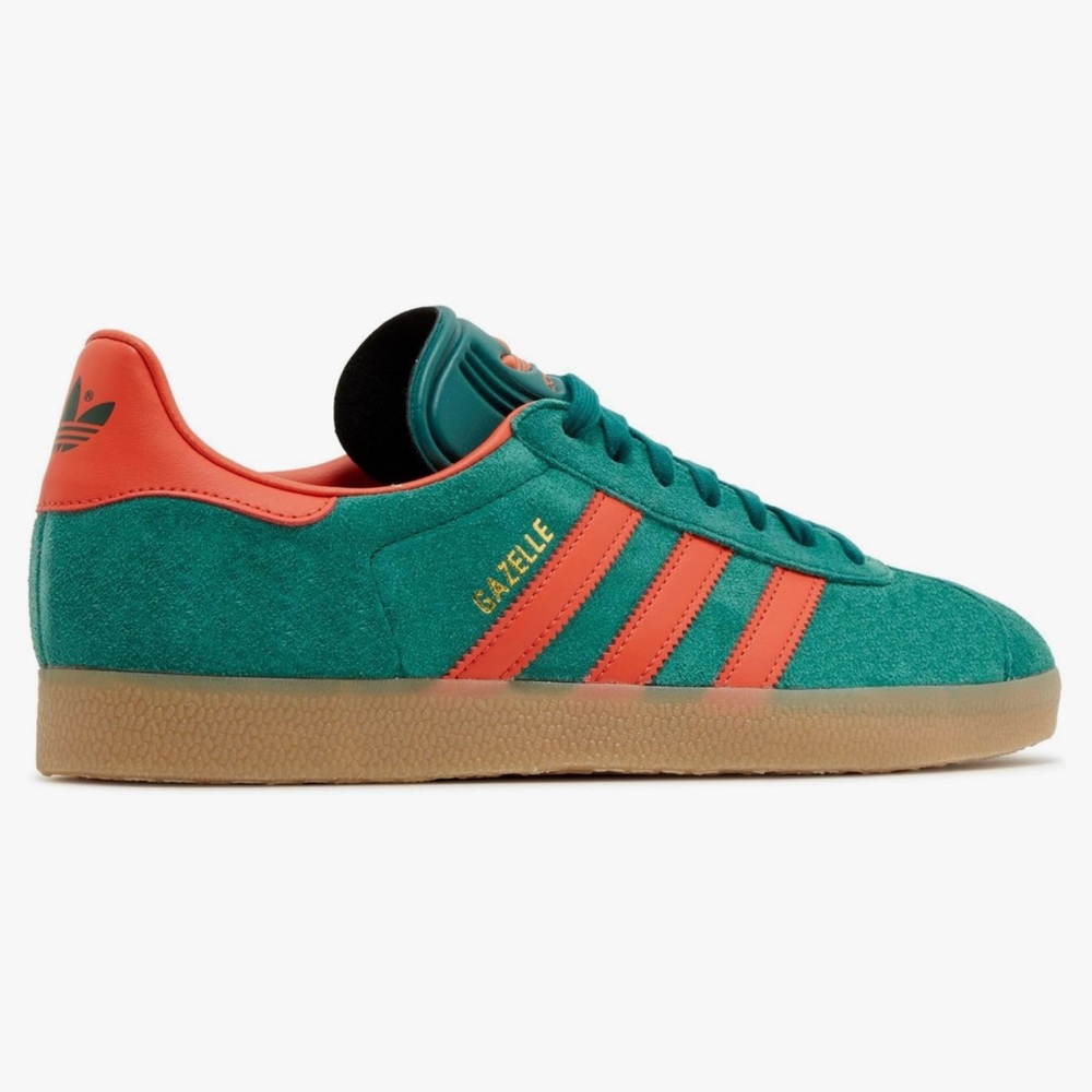 Adidas Green Gazelle Sneakers with Gum Sole